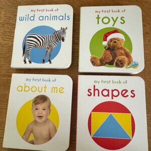 Four small “My First …” board books by Wonder House Books - fits tiny hands